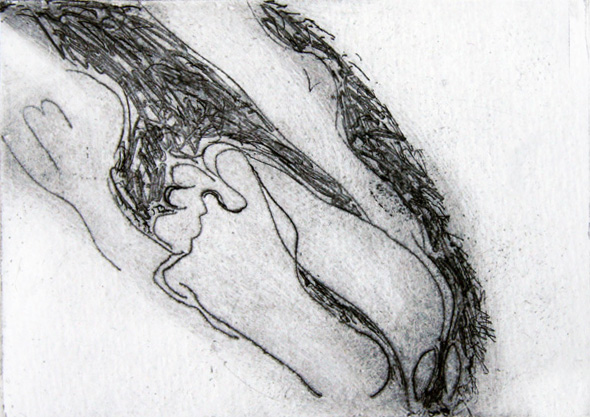 Pogrom2 - etching - printed on hand made paper