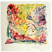 Procession2 - monotype on canvas