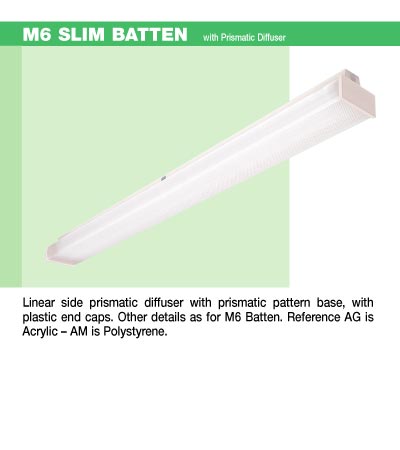 M6 Slim Batten with Prismatic Diffuser