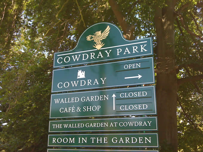 cowdray park metal sign