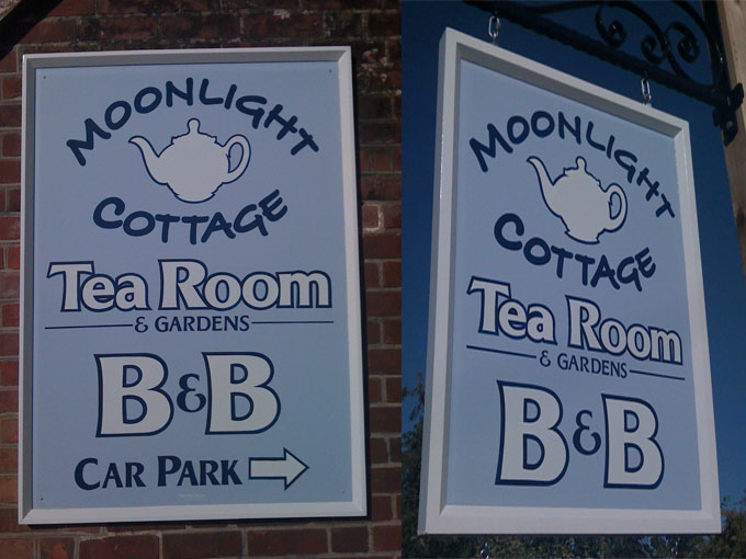 painted tea room signboards