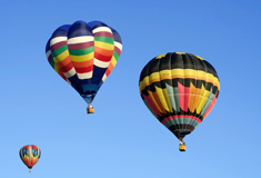 Hot air balloons in the air