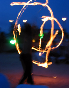 A fire dancer